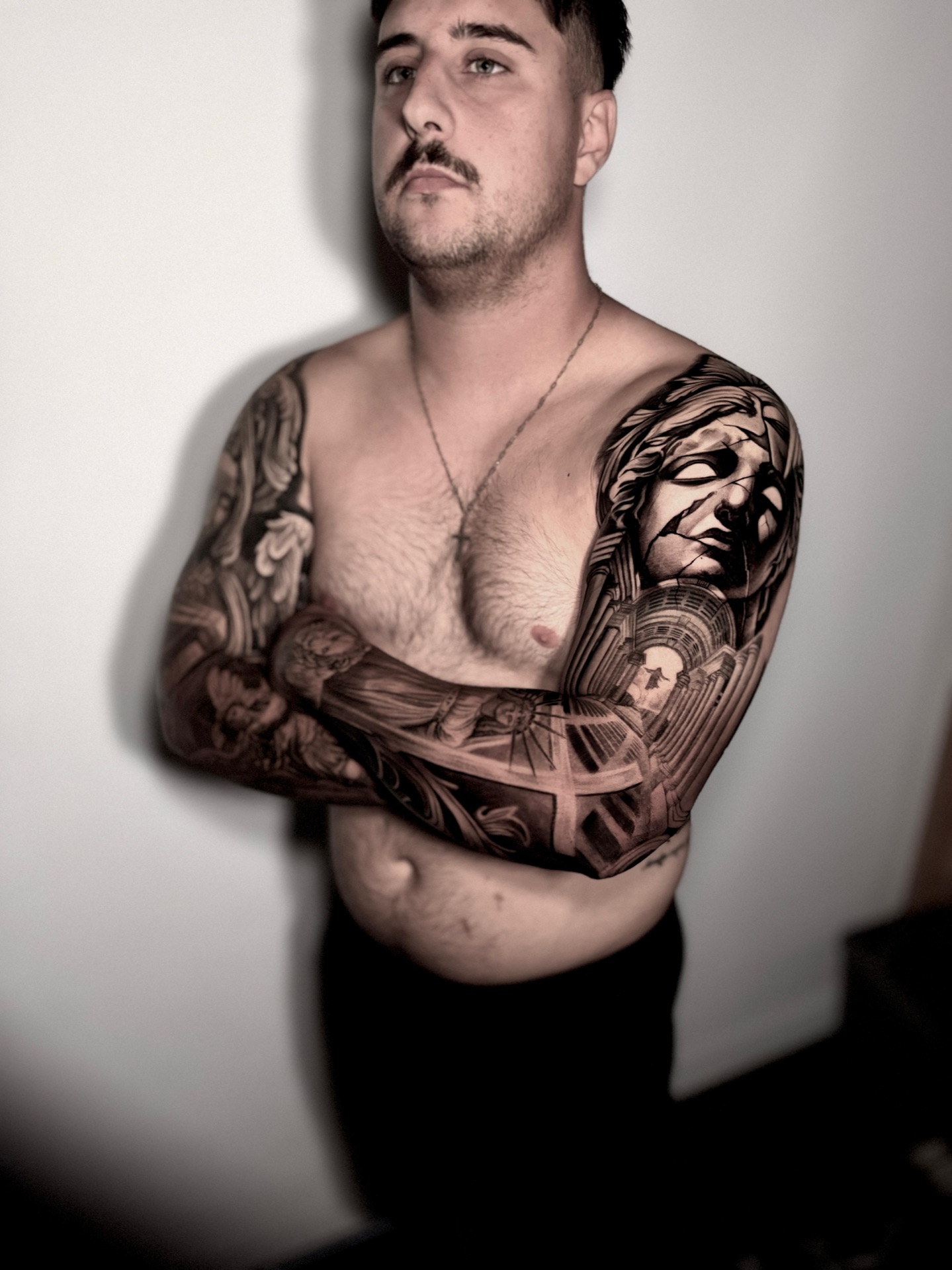 Black-and-Grey-Tattoo von Jesus, Atelier 7 Freudenberg