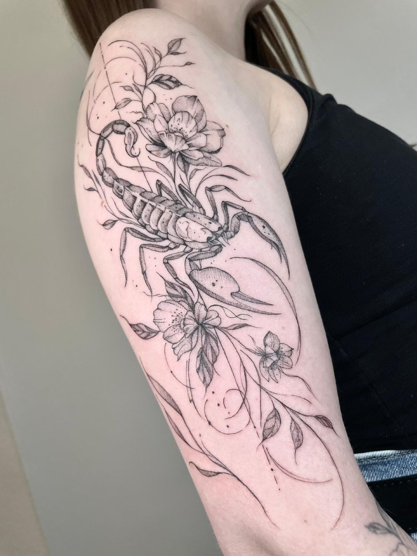 Fineline-Tattoo von Sergio, Atelier 7 Freudenberg